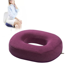 Slow Resilience Memory Foam Office Hip Pad After Hemorrhoids Operation Cushion(Deep Purple)