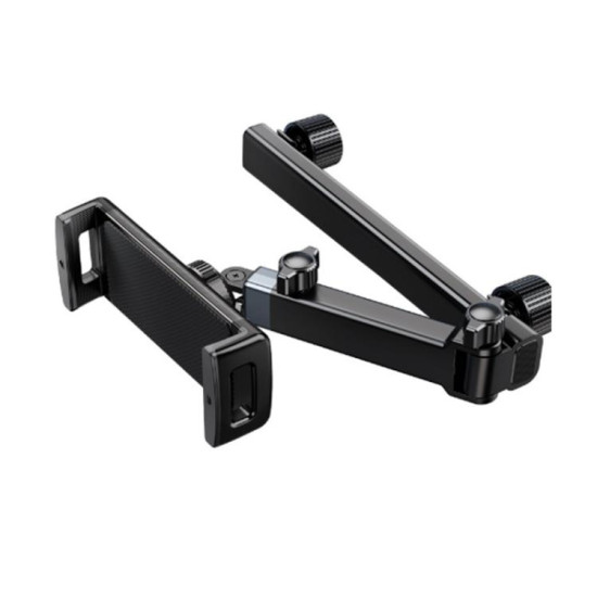 Telescopic Car Rear Pillow Phone Tablet Holder 2-Section Folding Headrest Bracket(Iron Wire Type)