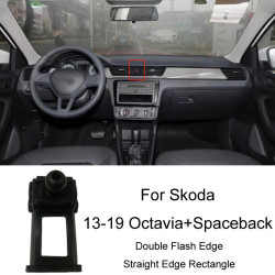 Skoda Left Driving Car Special Mobile Phone Navigation Bracket Base, Model: 13-19 Octavia+Spaceback/Double Flash Edge Straight Edge Rectangle