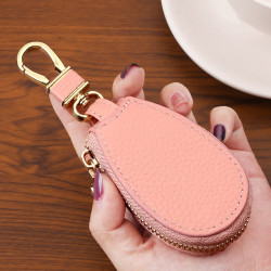 Universal Large Capacity Car Multifunctional Leather Key Storage Bag(Pink)