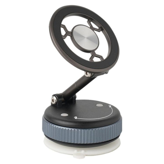 XZK101 Folding Vacuum Adsorption Magnetic Car Phone Holder(Gun Metal)