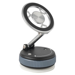 XZK101 Folding Vacuum Adsorption Magnetic Car Phone Holder(Silver)
