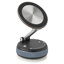 XZK103 Folding Vacuum Adsorption Magnetic Car Phone Holder(Gun Metal)