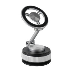 XZK104 2nd Generation Vacuum Adsorption Magnetic Folding Car Phone Holder(Silver B Type)