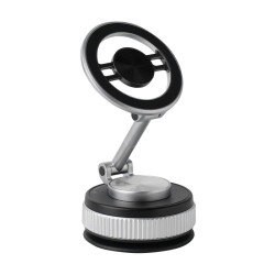 XZK104 2nd Generation Vacuum Adsorption Magnetic Folding Car Phone Holder(Silver D Type)