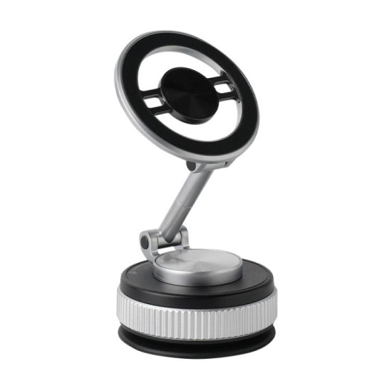 XZK104 2nd Generation Vacuum Adsorption Magnetic Folding Car Phone Holder(Silver D Type)