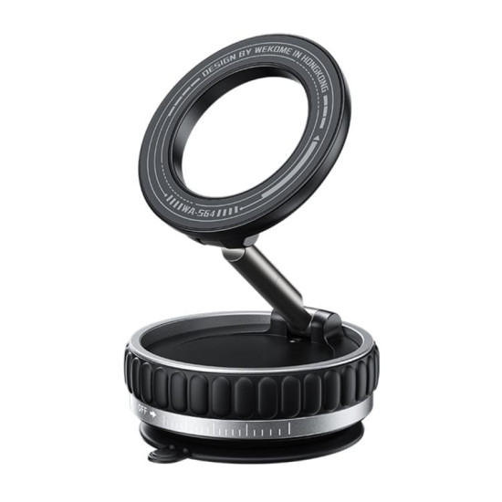 WK WA-S64 K-Captain Lynjia MagSafe Magnetic Rotating Foldable Car Phone Holder(Black)