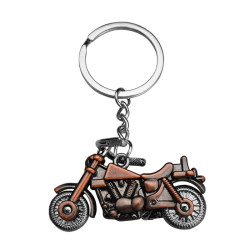 Simulation Cool Motorcycle Keychain Metal Decoration Pendant, Style: X-1425 Red Antique