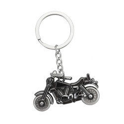 Simulation Cool Motorcycle Keychain Metal Decoration Pendant, Style: X-1425 Black