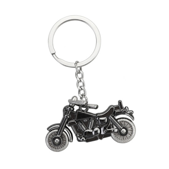Simulation Cool Motorcycle Keychain Metal Decoration Pendant, Style: X-1425 Black