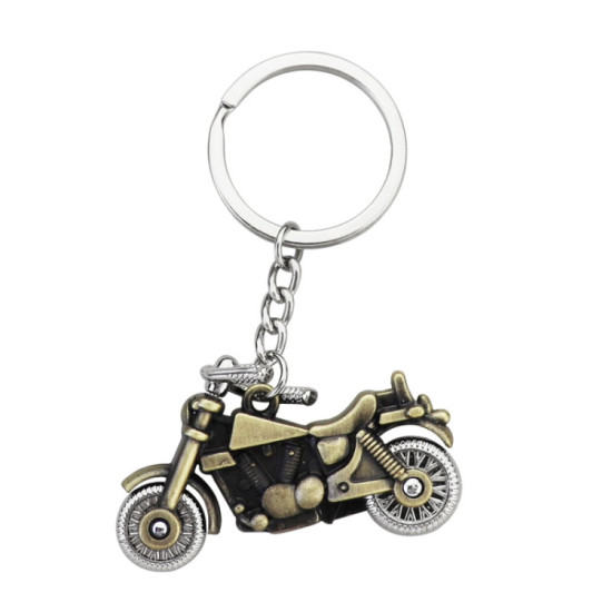 Simulation Cool Motorcycle Keychain Metal Decoration Pendant, Style: X-1425 Green Antique