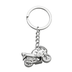 Simulation Cool Motorcycle Keychain Metal Decoration Pendant, Style: X-104 Silver