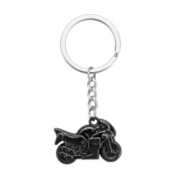 Simulation Cool Motorcycle Keychain Metal Decoration Pendant, Style: X-104 Black