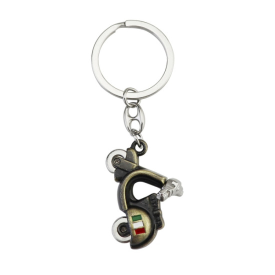 Simulation Cool Motorcycle Keychain Metal Decoration Pendant, Style: X-231 Green Antique