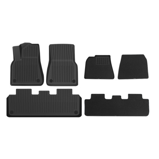 6pcs /Set For Tesla Model 3 Double Layer TPE Injection Car Foot Mats Interior Accessories