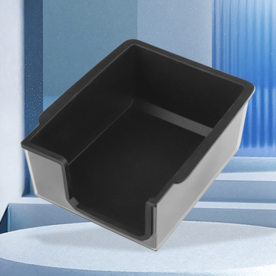 Tesla Model 3 / Y Silicone Double Layer Storage Small Ice Box, Style: Rear Center No Separation (Black)