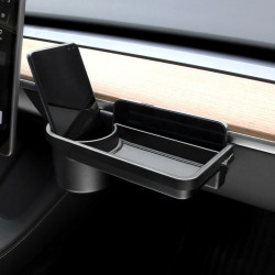 Tesla Model 3/Y Front Passenger Glove Box Water Cup Holder Storage Box(Black)