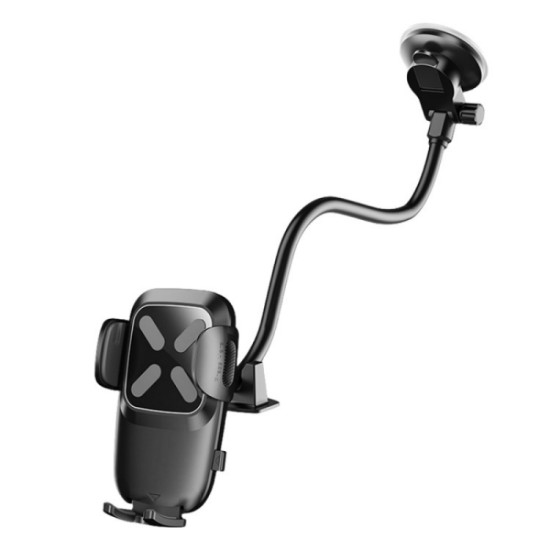 X034 Universal Truck Bus Dashboard Flexible Adjustable Windshield Suction Cup Car Phone Holder(Black)