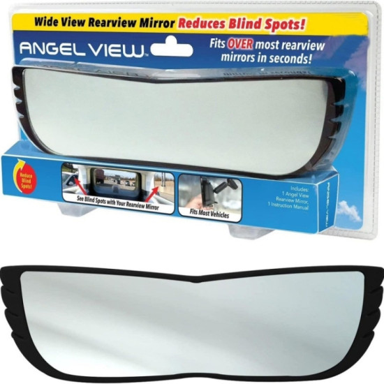 Wide-Angle Rearview Mirror Reduce Blind Spots Fits Most Cars SUVs