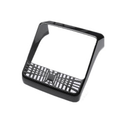 Tesla 2024 Model 3 Rear Air Outlet Protective Cover Modification, Color: Black Carbon Fiber Pattern