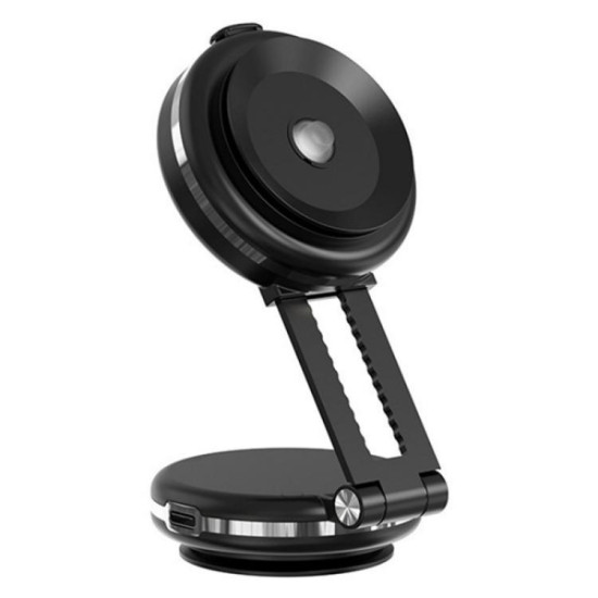 T50 Vacuum Adhesion Dual Suction Cup Car Dashboard Windshield Phone Navigation Stand(Black+Silver)