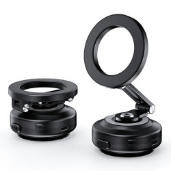 X64 Car Phone Mount Foldable Magnetic Electric Vacuum Suction Smartphones Bracket(Black)