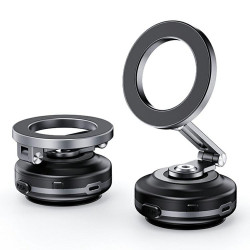 X64 Car Phone Mount Foldable Magnetic Electric Vacuum Suction Smartphones Bracket(Dark Grey)