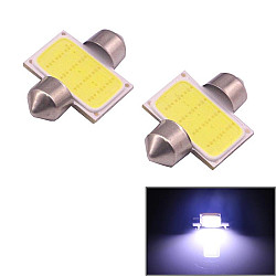 2 PCS 31mm 1 5W 80LM White Light 1 COB LED License Plate Reading Lights Car Light Bulb