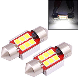 2 PCS 31mm 2 5W 180LM White Light 6 LED SMD 2835 CANBUS License Plate Reading Lights Car Light Bulb