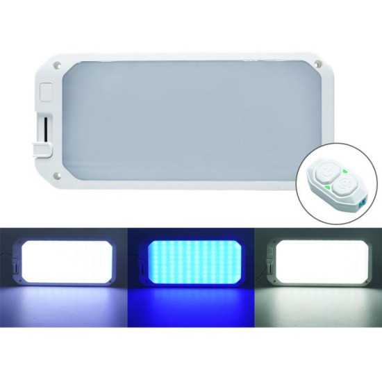 12 30V RV Light 198 LEDs 3 Color Temperature Dimmable Roof Light Color Blue White Light With Remote