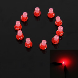 10PCS 2W T3 Wedge Instrument Panel LED Light Dashboard Gauge Cluster Indicator Lamp Bulb Red Light