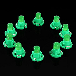 10PCS 2W T4 2 Wedge Instrument Panel LED Light Dashboard Gauge Cluster Indicator Lamp Bulb Green Light
