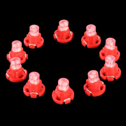 10PCS 2W T4 2 Wedge Instrument Panel LED Light Dashboard Gauge Cluster Indicator Lamp Bulb Red Light