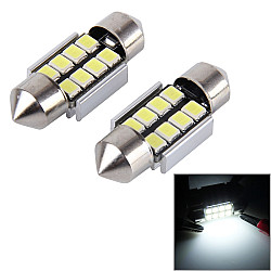 2 PCS 31mm Festoon 3W 300LM White Light 8 LED 3528 SMD Canbus Error Free Car Reading Lamps DC 12