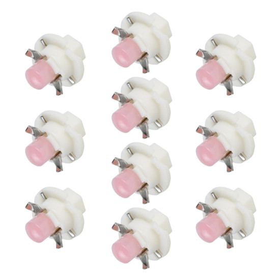 10 PCS B8 4 0 2W DC12V Wedge Instrument Panel COB LED Light Dashboard Gauge Cluster Indicator Lamp Bulb Pink Light