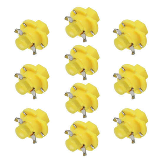 10 PCS B8 4 0 2W DC12V Wedge Instrument Panel COB LED Light Dashboard Gauge Cluster Indicator Lamp Bulb Yellow Light