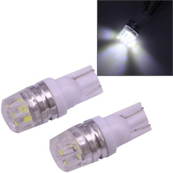 2 PCS T10 1 5W 60LM 1 LED White COB LED Brake Light for Vehicles DC12V White