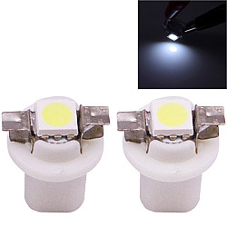 2 PCS B8 5 White Light 0 2W 12LM 1 LED SMD 5050 LED Instrument Light Bulb Dashboard Light for Vehicles DC 12V White