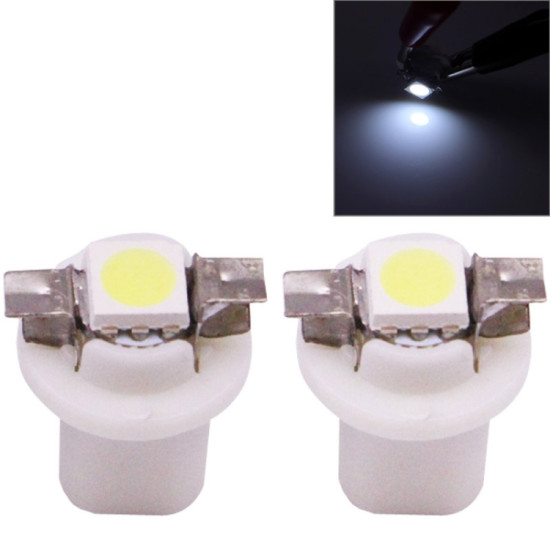 2 PCS B8 5 White Light 0 2W 12LM 1 LED SMD 5050 LED Instrument Light Bulb Dashboard Light for Vehicles DC 12V White