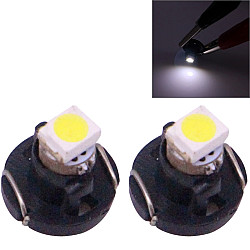 2 PCS T3 White Light 0 1W 5LM 1 LED SMD 3528 LED Instrument Light Bulb Dashboard Light for Vehicles DC 12V Black