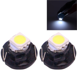 2 PCS T4 7 White Light 0 2W 12LM 1 LED SMD 5050 LED Instrument Light Bulb Dashboard Light for Vehicles DC 12V Black
