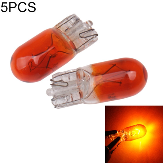 5pcs T10 12v 5w car instrument light reading light amber