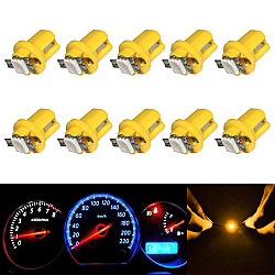 10 PCS T8 5 5050 Led 1 SMD Car Gauge Dash Bulb Dashboard Instrument Light Wedge Interior Lamp Yellow