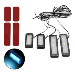 Car 4 in 1 LED Ambient Light Door Decorative Light Ice Blue Light