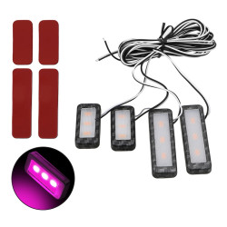 Car 4 in 1 LED Ambient Light Door Decorative Light Pink Light