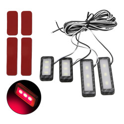 Car 4 in 1 LED Ambient Light Door Decorative Light Red Light