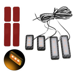 Car 4 in 1 LED Ambient Light Door Decorative Light Yellow Light