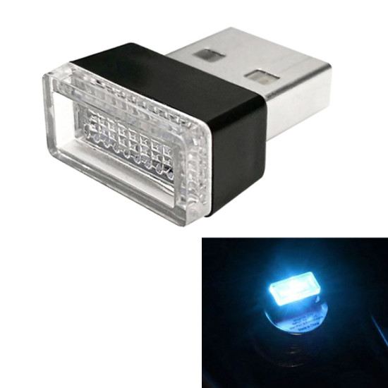 Universal PC Car USB LED Atmosphere Lights Emergency Lighting Decorative Lamp Ice Blue Light