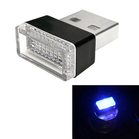 Universal PC Car USB LED Atmosphere Lights Emergency Lighting Decorative Lamp Blue Light