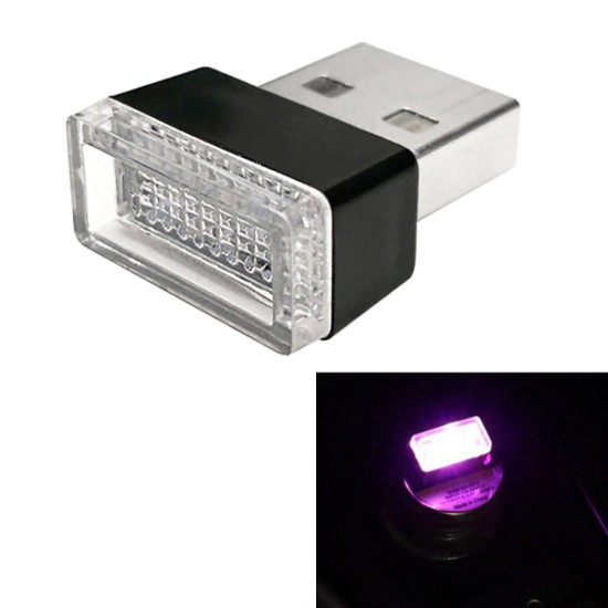 Universal PC Car USB LED Atmosphere Lights Emergency Lighting Decorative Lamp Pink Light